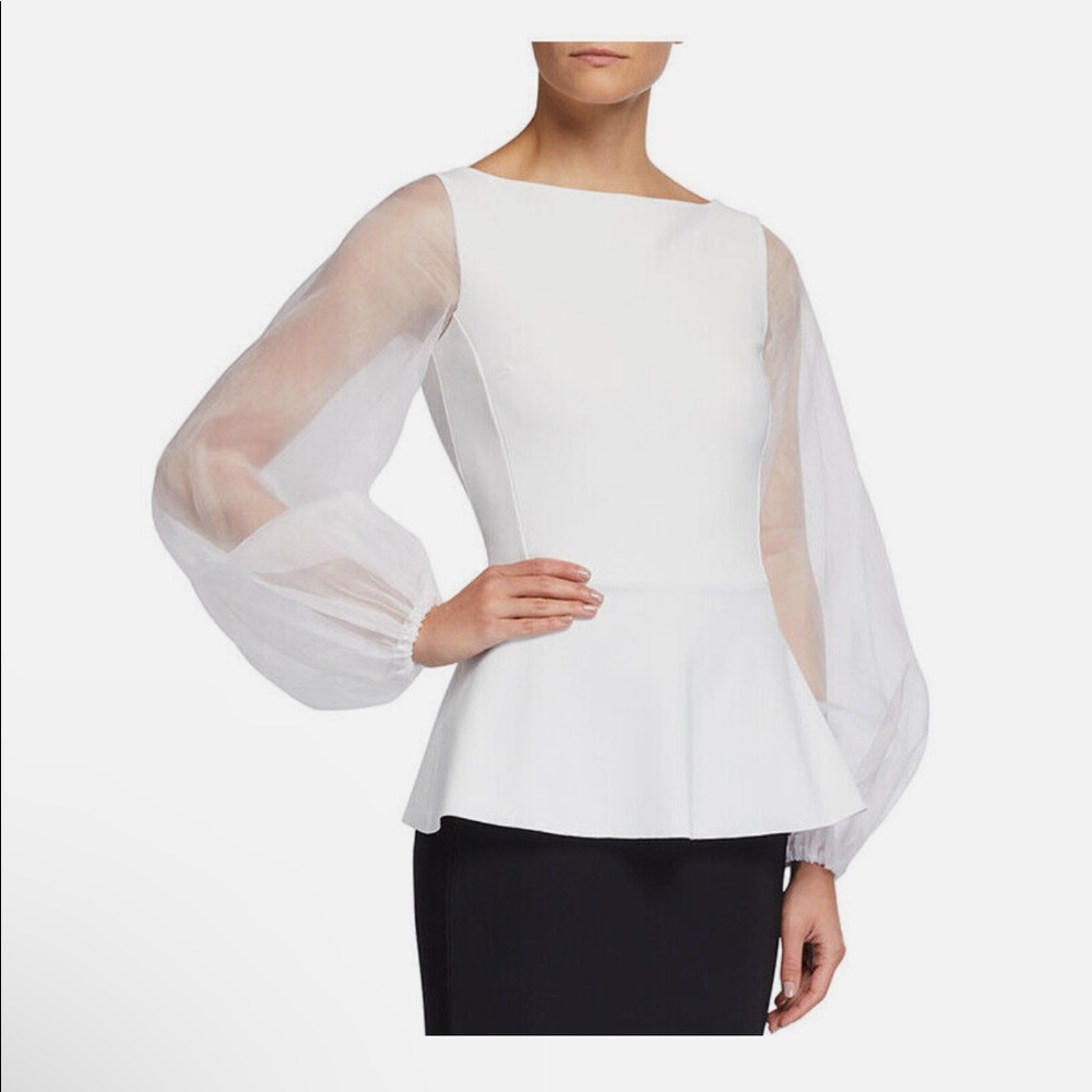 NWT Chiara Boni White & Black Peplum Dress 8